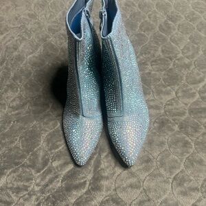 Sparkling Blue Ankle Boots